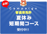 夏休み短期間コース受付中